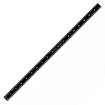 PEC Tools 18" Flexible Metal Ruler, Stainless Steel with Black Chrome Finish, High Contrast, 16R Graduation 1/32", 1/64", 1/50", 1/100", Easy to Read Machinist Rule for Professionals, Made in USA