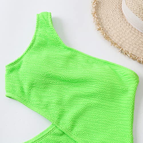 Inadays Women's One Piece Swimsuit One-Shoulder Swimsuit Waist Cutout Swimsuit #TOP4