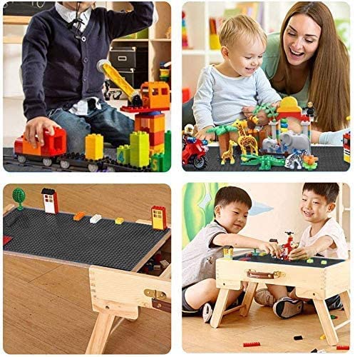 Image of LVHERO Classic Baseplates Building Plates for Building Bricks 100% Compatible with All Major Brands-Baseplate, 10 inch x 10 inch, Pack of 16 (Black)
