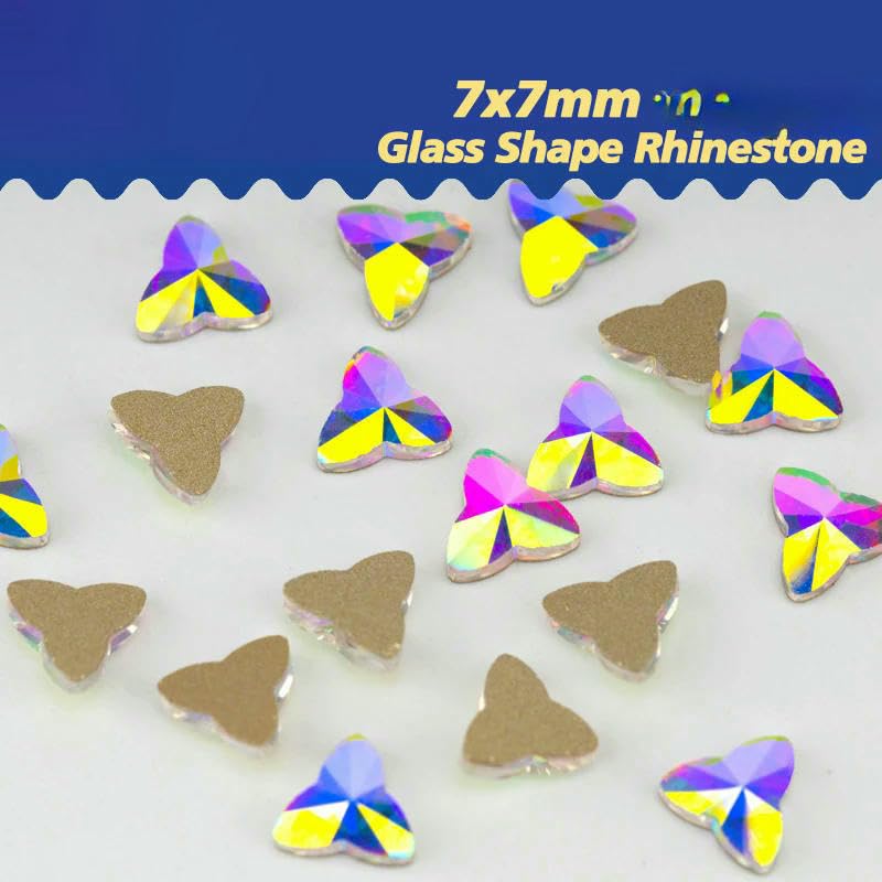 100/500/1440 Stück Kristall-Strasssteine in Glasform, Kristall AB, flache Rückseite, Glitzersteine für DIY-Nagelkunst-Dekorationen, SAB-Serie, 6,5 x 6,5 mm – SAB35,