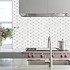 STICKGOO 10 Sheets Peel and Stick Dolomite Mosaic Tile, White Marble Look PVC Mixed Metal Gold Kitchen Backsplash for Fireplace, RV #1