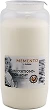 Bolsius Kompositionsöllicht Nr. 7, 24er Pack Memento - Grabkerzen, Grablicht - Brenndauer ca. 85 Stunden (Memento - weiß) ohne Duft