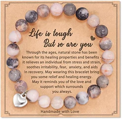 CHICING Get Well Soon Gifts for Women,Natural Stone Healing Bracelet, Inspirational Gifts for Women Teen Girls