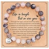 CHICING Get Well Soon Gifts for Women,Natural Stone Healing Bracelet, Inspirational Gifts for Women