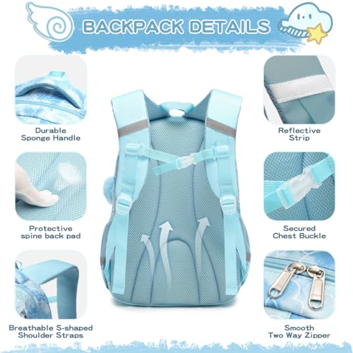 Image of Cusangel Backpack for Girls Boys School Bookbags Kindergarten Elementary Lightweight Waterproof Multifunctional Large Capacity for kids(17 inch Fun Prints)
