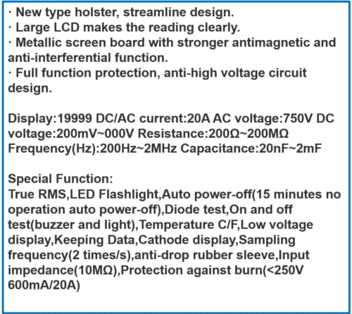 Image of Victor /RuoShui VC9806+ 4 1 /2 19999 Counts Digital Multimeter DCV 0.05% Accuracy 2mF Capacitance Manual Range Multimeter Digital Tester(Victor VC9806+)