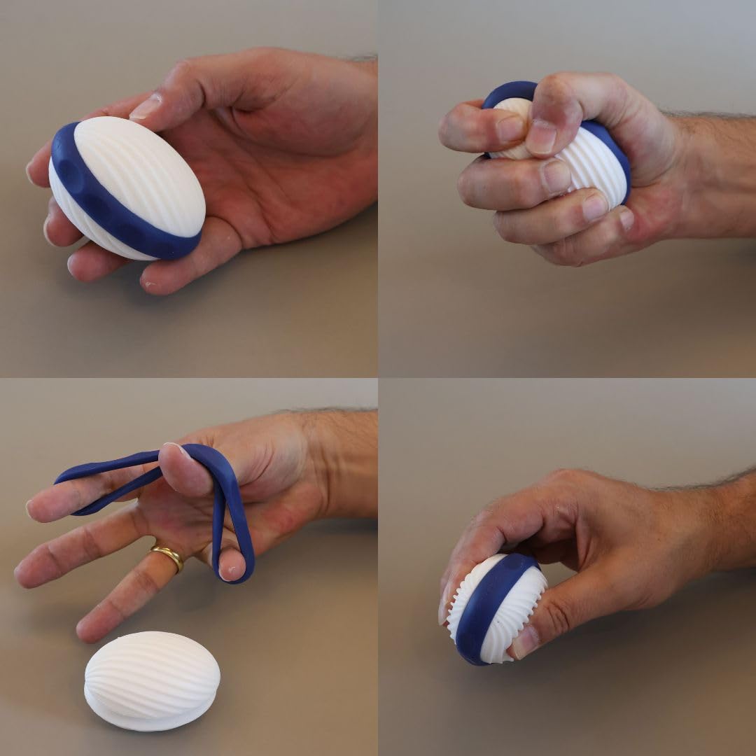 Remedic Ejercitador de manos y dedos – Fortalecedor de agarre con 2 anillos de resistencia y manual de entrenamiento con más de 30 ejercicios – Fortalece los músculos de las manos, articulaciones y