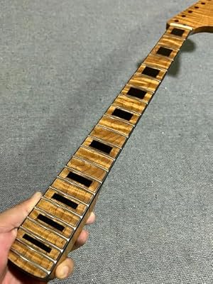 AAA Big head 22fret block Inlay binding Roasted Flame Maple Electric guitar neck