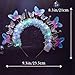 Aularso Light Up Beaded Headband Crown Glowing Sea Shell Headwear Butterfly Princess Headpieces for Women and Girls (Blue-A, one size)