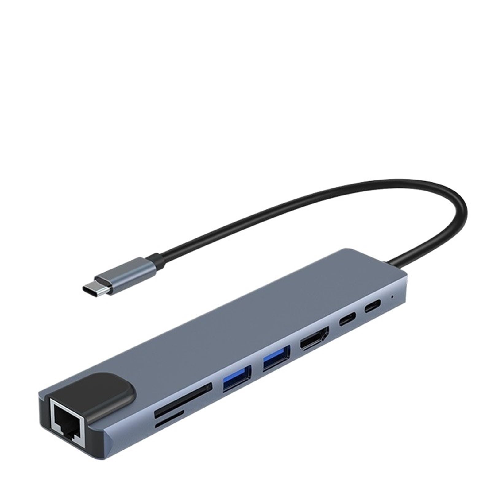 Stacja dokująca USB C 5/8 portów typu C na HDMI 4K/RJ45, rozdzielacz USB3.0 5 Gbps, szybki adapter USB C HUB do laptopa (8-w-1)