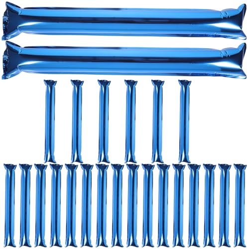 SUPVOX Inflatable Cheering Sticks Noise Maker 24pcs Blue Aluminum Film Clapping Sticks for Sports Events Concerts Parties and International Soccer Fan Support