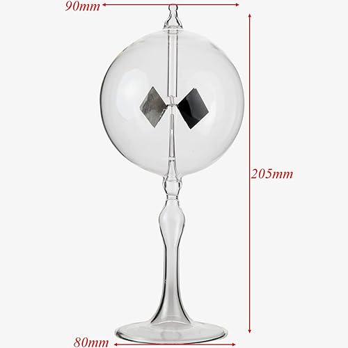 Miniatura 6 de Solar Power Crookes Radiómetro Luz solar Energía 4 cuchillas Molino de viento giratorio de vidrio (8.1 x 3.5 x 3.1 pulgadas)