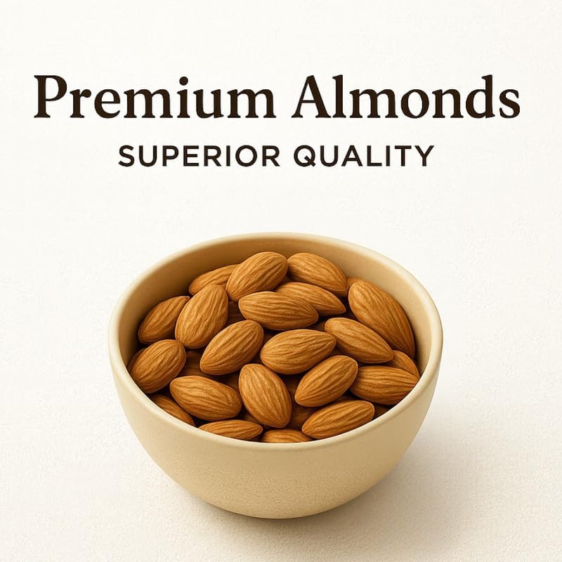 Image of Vbalaa Premium Almonds 300gm | 100% Natural & Pure | No Added Preservatives, Colors & Artificial Flavours | Rich in Nutrition | Ideal for Snacking & Gifting