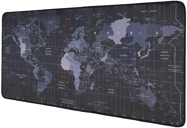 World Map Gaming Mouse Pad & Desk Mat Extra Large Extended Anti-Slip Rubber Mat for Computer, Laptop - High Traffic Gaming Accessories (90 cm x 40 cm)