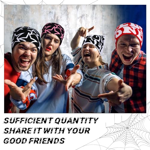 Image of Ramede 4 Pcs Y2k Beanie - Double Sided Graphic Beanies for Men and Women, Acrylic Knitted Y2k Hats Accessories
