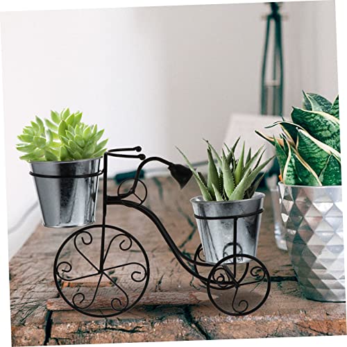 Yardenfun 1Pc Bicycle Stand Nordic Vase Outdoor Decor White Planter Bonsai Metal Wire Flower Pot Rack Plant Stand Metal Bike Shape Flowerpot Holder Garden Decoration Bike Plant Stand Iron #TOP5