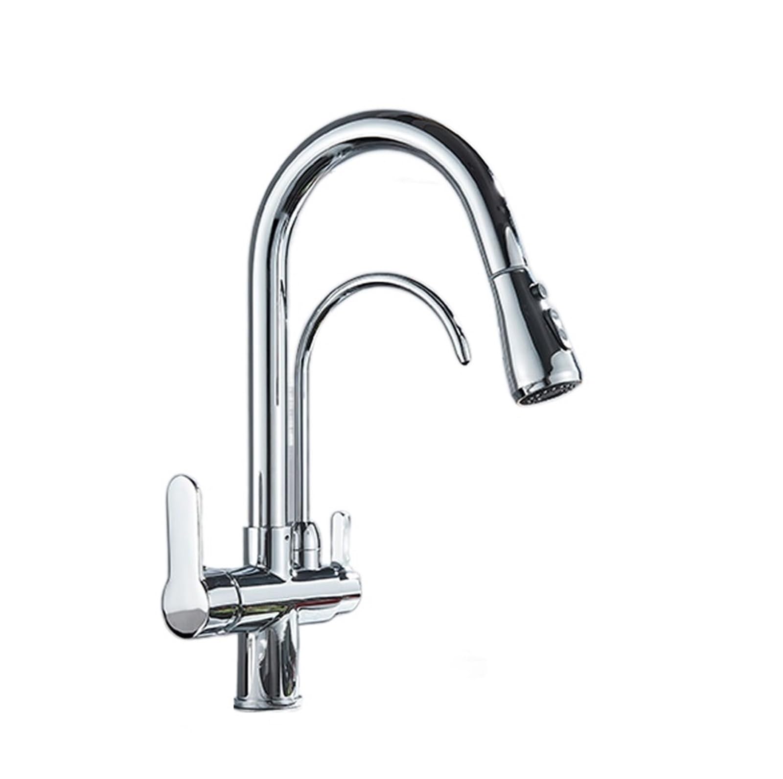 BHFPFZA Ch Pull-Out Kitchen Faucet Water Filter Tap 2/3 Way Hot & Cold Mixer Easy Install Sink C for Clean Drinking Water