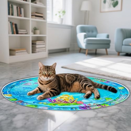 Lit d'eau pour chat de voyage tapis interactif pour été au frais - 7