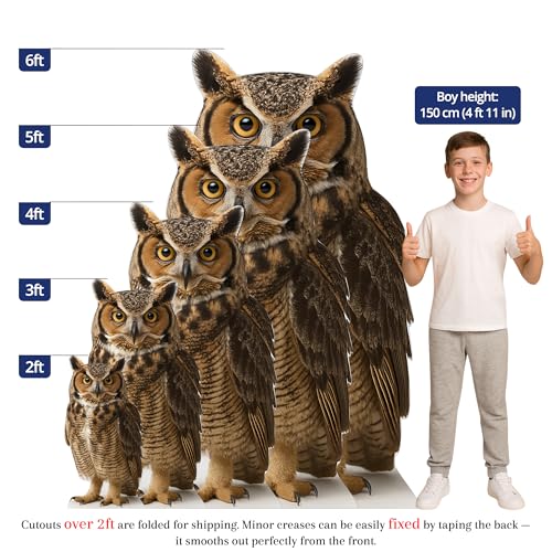 Image of Owl 5FT Life Size Cardboard Cutout - A Fun Animal Standup for Photo Booths, Birthday Parties, and Events