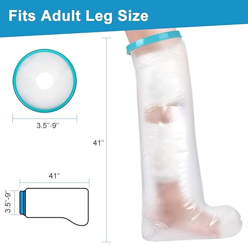 Miniatura 4 de Funda impermeable para la ducha, protector completo de pierna para adultos y vendaje de ducha para cirugía rota, heridas y quemaduras para mantener
