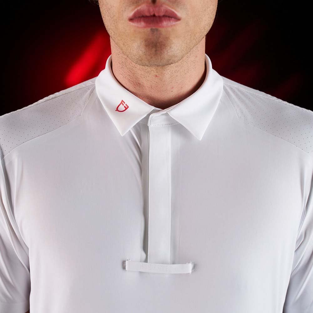 Equestro Competition Ridertech Buttons Short Sleeve Polo M