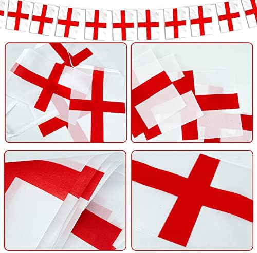 RMMD® St George Flags St George Bunting Flags 5m×3 England Rectangular Flag Buntings 60 PCS Double Sided England Bunting Banner for Home Street St George Party Decorations