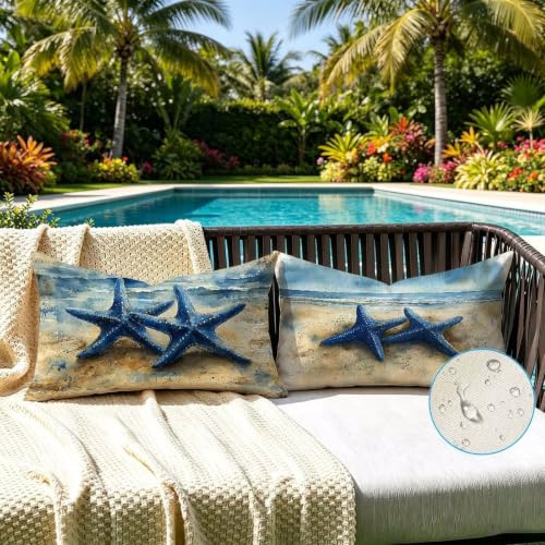 Coussin extérieur imperméable 50x80 cm lavable et déperlant bleu marine - 4