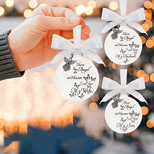 Angel In Heaven Memorial Ornament Christmas Decorations, Feather Memory Ball Christmas Tree Memorial Hanging Pendant, Sympathy Gifts For Loss Of Mom #TOP1