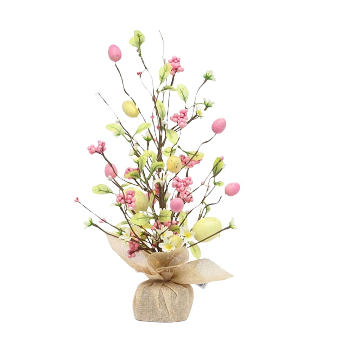 Arbre de Pâques artificiel haut de gamme avec œuf lumineux délicat