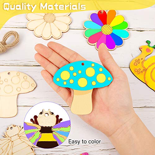 Unfinished Wooden Cutouts Butterfly Wood Slices Flower Unfinished Wood Cutouts Blank Wooden Paint Crafts For Kids Painting, Diy Crafts Home Decoration Craft Project, 8 Styles (40) #TOP3