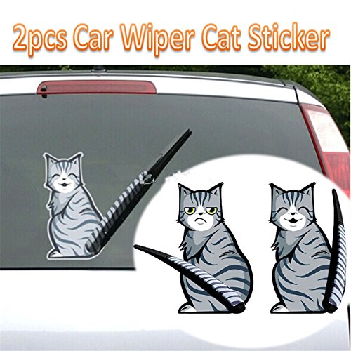 Fochutech Car Auto Body Sticker Funny Cat Rear Windshield Window Wiper Self-Adhesive Side Truck Vinyl Graphics Decals #TOP1