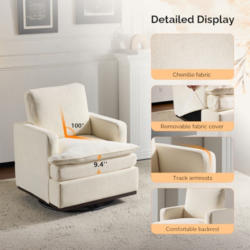 Sillón Plegable Chenille Beige miniatura 6