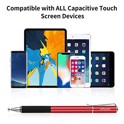 Lápiz capacitivo universal 2 en 1 Mixoo punta de disco para iPhone y tabletas Android rojo 3