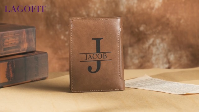 Personalized Engraved Men's Wallet - Custom Photo & Text Zipper Wallet, Gift For Dad, Husband, Boyfriend