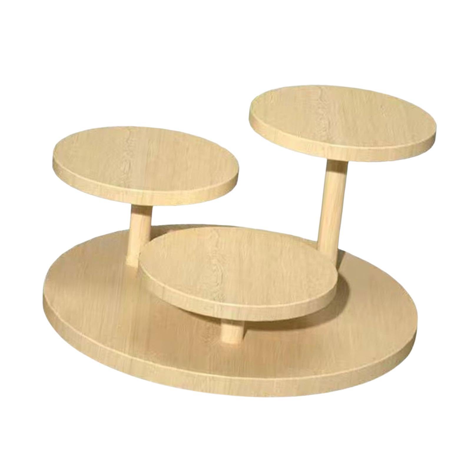 3-Tier Frosted Acrylic Display Stand - Round Riser For Figures, Jewelry, Succulents (Black, 1 Pack)