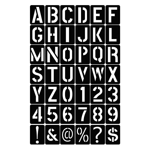CalmGeek 42 plantillas de letras y números, reutilizables, lavables, respetuosas con el medio ambiente, PP, para pintar sobre madera, álbumes de recortes, tela, pared, puerta, decoración del hogar