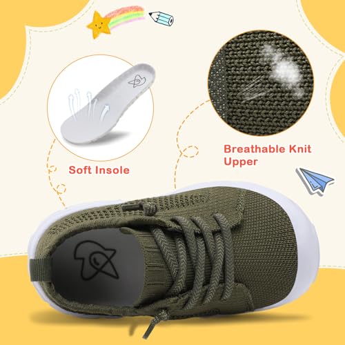 Image of LeIsfIt Toddler Shoes Boys Girls Wide Toe Box Breathable Slip-On Sneakers Kids Lightweight Barefoot Feel Shoes for Everyday Play