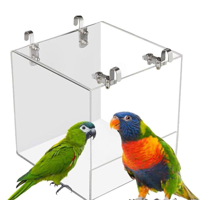 Amazon.co.jp: 鳥 水浴び容器 バードバス 外付け 文鳥 インコ 水浴び