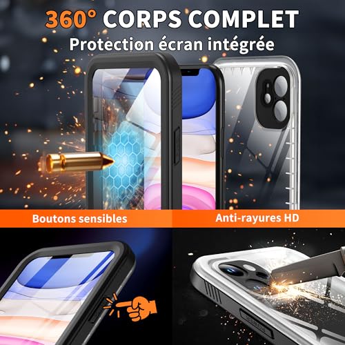 Coque étanche iPhone 11 antichoc intégrale militaire et rigide - 4