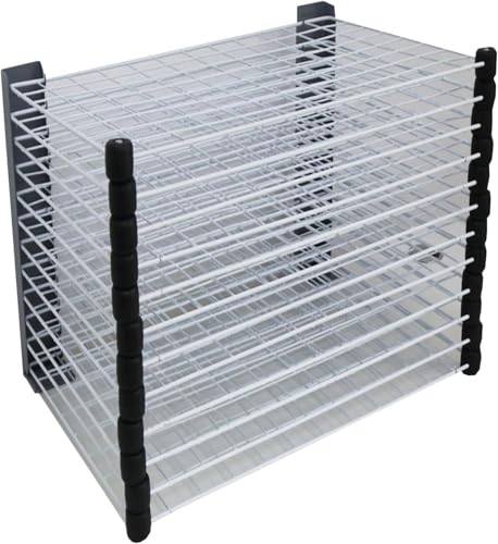 INTSUPERMAI 12 Shelves Art Drying Rack Painting Drying Rack Screen Printing Frame Rack Table Fixed and Spread Type Drying Rack 24 x 16.14 x 16.7 Inch for Art Studios and Classrooms