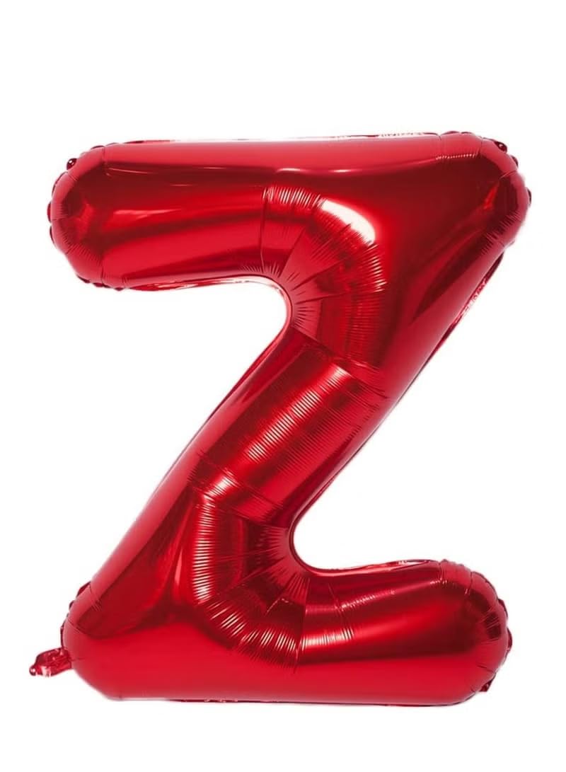 (2 Pack) Red Color Letter And Number Shape Helium Balloons,Foil Mylar Big for Birthday Party Anniversary Supplies Decorations (16 inch, Z)