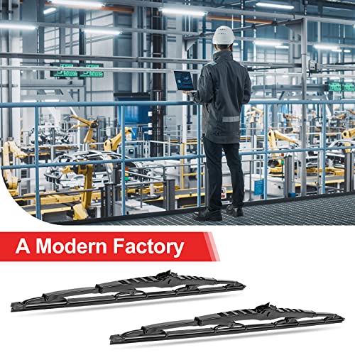 32 Inch Saddle Mount Wiper Blade Replacement For Motorhome Recreational Vehicle Rv And Bus With 2 Rubber Refills 12Mm J Hook Window Wiper Blade 32"/32"(Set Of 2） #TOP5