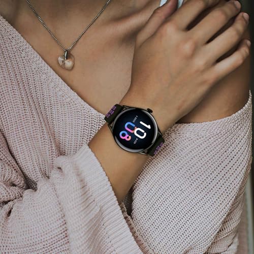 BISONSTRAP Watch Bands for Men and Women, Ventilated Silicone Watch Straps, Quick Release Sport Loop Band, 22mm, Black/Purple - Image 5