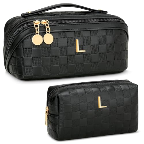 CLOUDWINGS Personalized Initial Makeup Bag