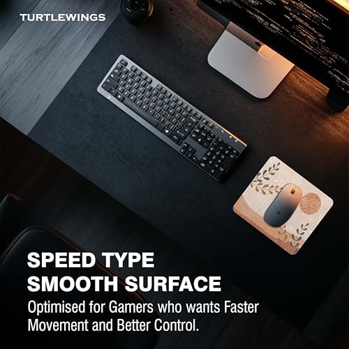Image of TURTLEWINGS | Mousepad | Smiley - 22x18 cm, 3mm Thick | Abstract Design Non-Slip Rubber Base | Office, Study & Gaming Use | Premium Smooth Surface 11 22
