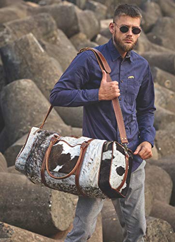Myra Bag Amore Cowhide & Leather Duffle Travel Bag S-11222