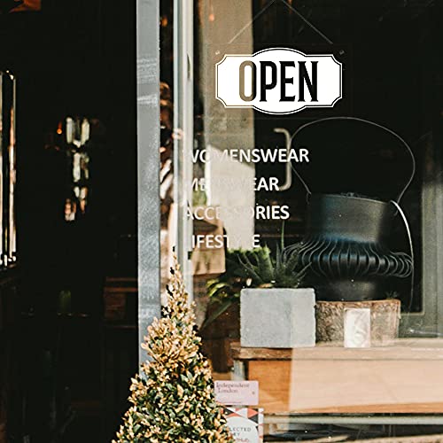 Putuo Decor Open Closed Sign, Reversible Double Sided Sign for Business Store, Bar, Shop, Restaurant, Door Window, 10x5 Inches PVC Hanging Plaque