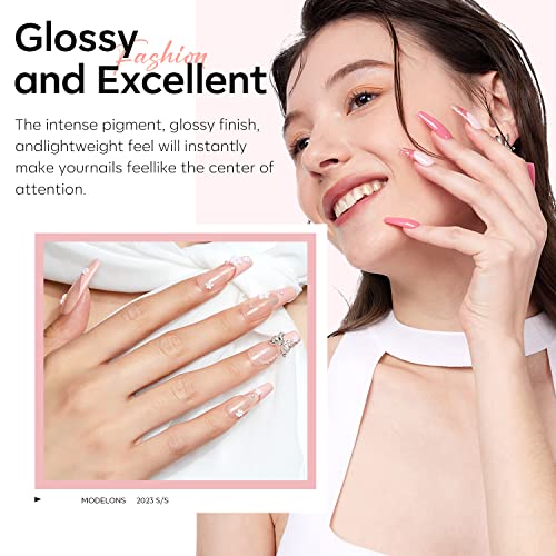 Modelones 35Pcs Gel Nail Polish Kit With U V Light 48W Nail Dryer 12 Colors Pink Glitter Blue Gel Polish Set, Glossy & Matte Base Top Coat/Manicure Tools/Nail Art Decoration/Diy At Home Gift For Women #TOP5