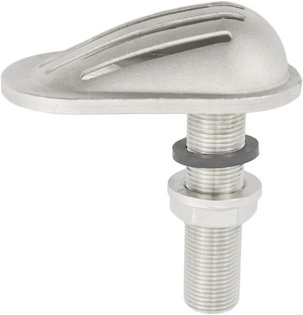keehui Stainless Steel 316 Marine Grade Boat Intake Strainer Threaded Thru-Hull Inlet Filter Scoop with Rubber Gaskets