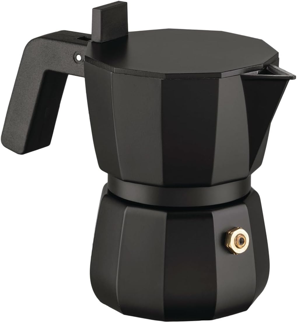 Alessi Moka DC06/1 B Design Espresso Maker Cast Aluminium Handle and Knob PA Black 1 Cup